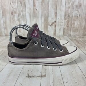 Converse Chuck Taylor All Star Low Top Grey Corduroy Burgundy 527909F Womens 6